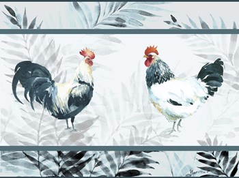 Roosters Mat by Marietta Cohen art print
