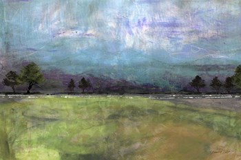 Abstract Aqua Sky Landscape by Jean Plout art print