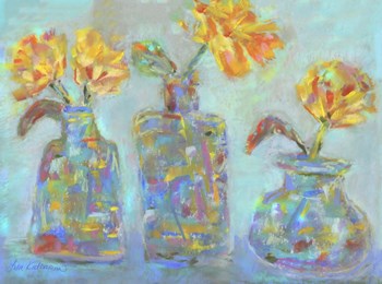 Nina's Three Bud Vases by Lisa Katharina art print