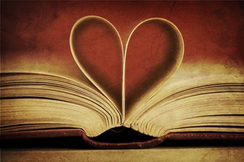 Book Pages in Heart Shape by Tom Quartermaine art print