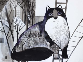 Black Cat 2 by Oxana Zaika art print