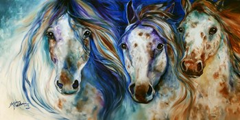 3 Wild Appaloosa Horses by Marcia Baldwin art print