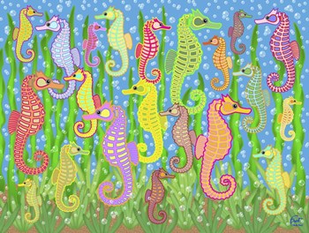 Seahorse Rainbow Dream by Mark Frost art print