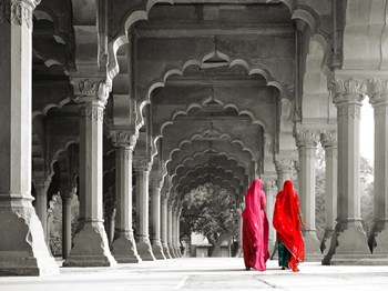 Women in Traditional Dress, India (BW) by Pangea Images art print