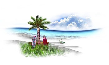 Tropical Fade Palm Boards by Messina Graphix art print