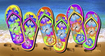 Tropical Flip Flops by Messina Graphix art print