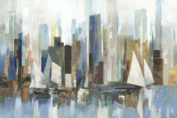 Boats by the Shoreline by Allison Pearce art print
