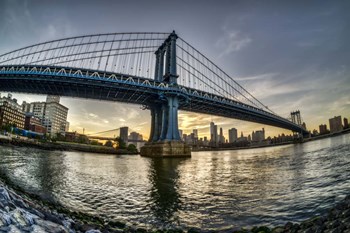 Manhattan Bridge &amp; Skyline A by Franklin Kearney art print