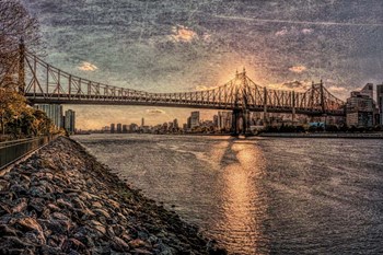 Sunset Behind Queensboro B by Franklin Kearney art print