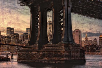 Base of Manhattan Bridge by Franklin Kearney art print