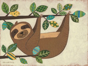 Hanging Sloth by Bernadette Deming art print