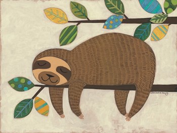 Sleeping Sloth by Bernadette Deming art print