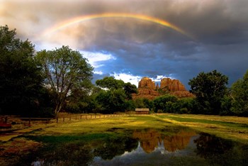 Catherdral Rock Rainbow by Tom Brossart art print