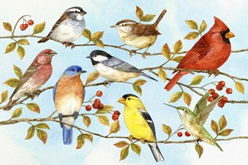 Birds &amp; Berries V by Jane Maday art print