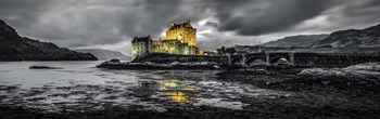 Fairytale Castle Twilight Panorama 3 Black by Duncan art print