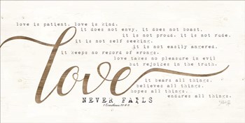 Love Never Fails by Marla Rae art print