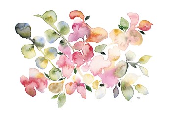 Shades of Pink Watercolor Floral by Andrea Bijou art print