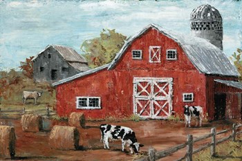 Red Country Barn by Marie-Elaine Cusson art print