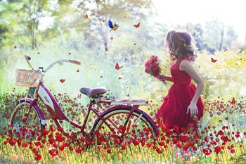 Flowers Girl by Ata Alishahi art print