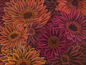 Gerbera Orange Red by Andrea Strongwater art print