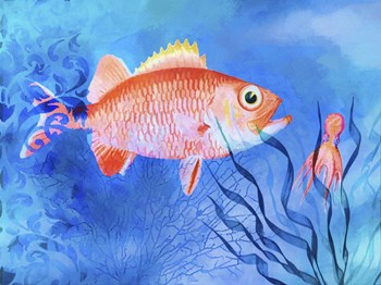Red Fish Sea Life by Cora Niele art print