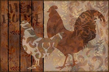Farm Friends Chicken and Rooster by Cora Niele art print
