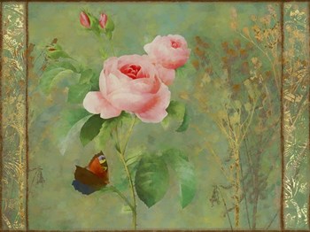 Pink Rose Painted by Cora Niele art print