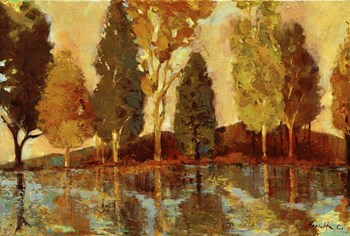 Trees On The Lake by Marietta Cohen art print