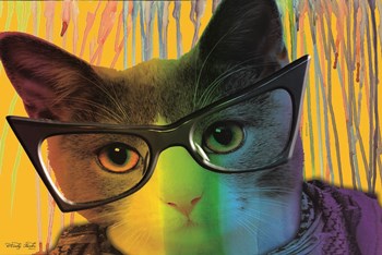Cat in Glasses by Cindy Jacobs art print