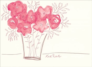 Strawberry Jello Blooms by Kait Roberts art print