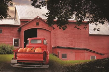 Red Pumpkin Truck by Lori Deiter art print